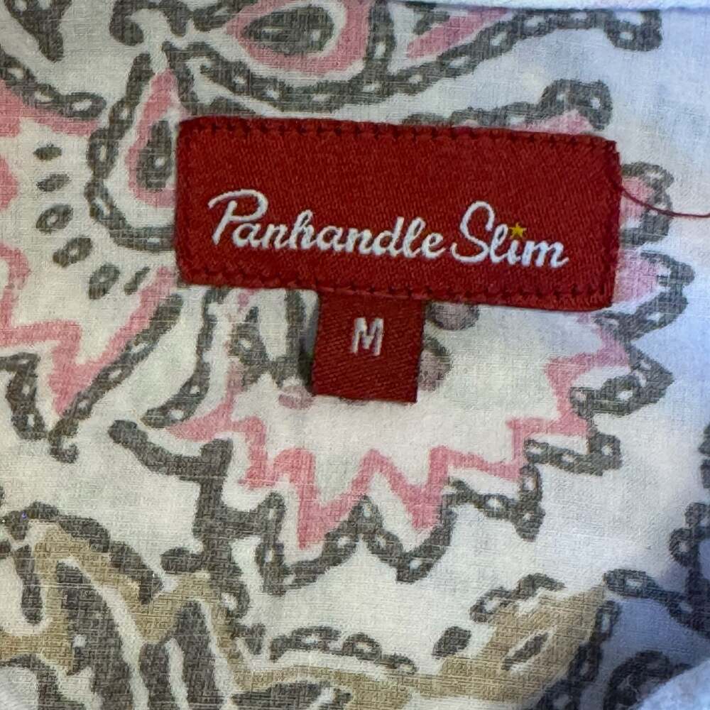 Panhandle Slim Women’s Medium Western Pearl Snap Paisley Floral Cotton Shirt M - Picture 3 of 12